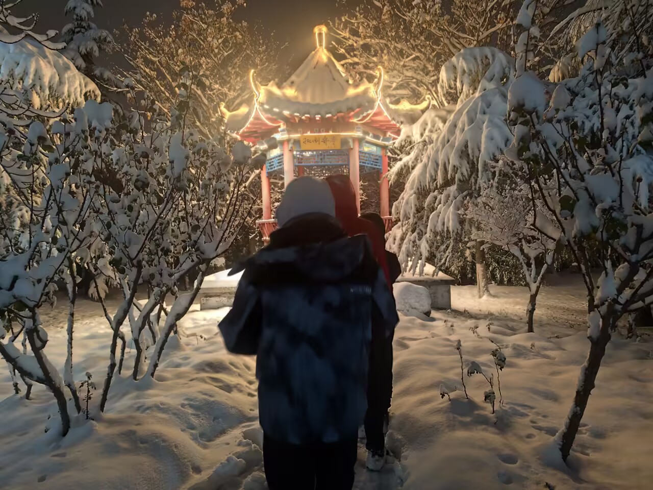 雪中的校园